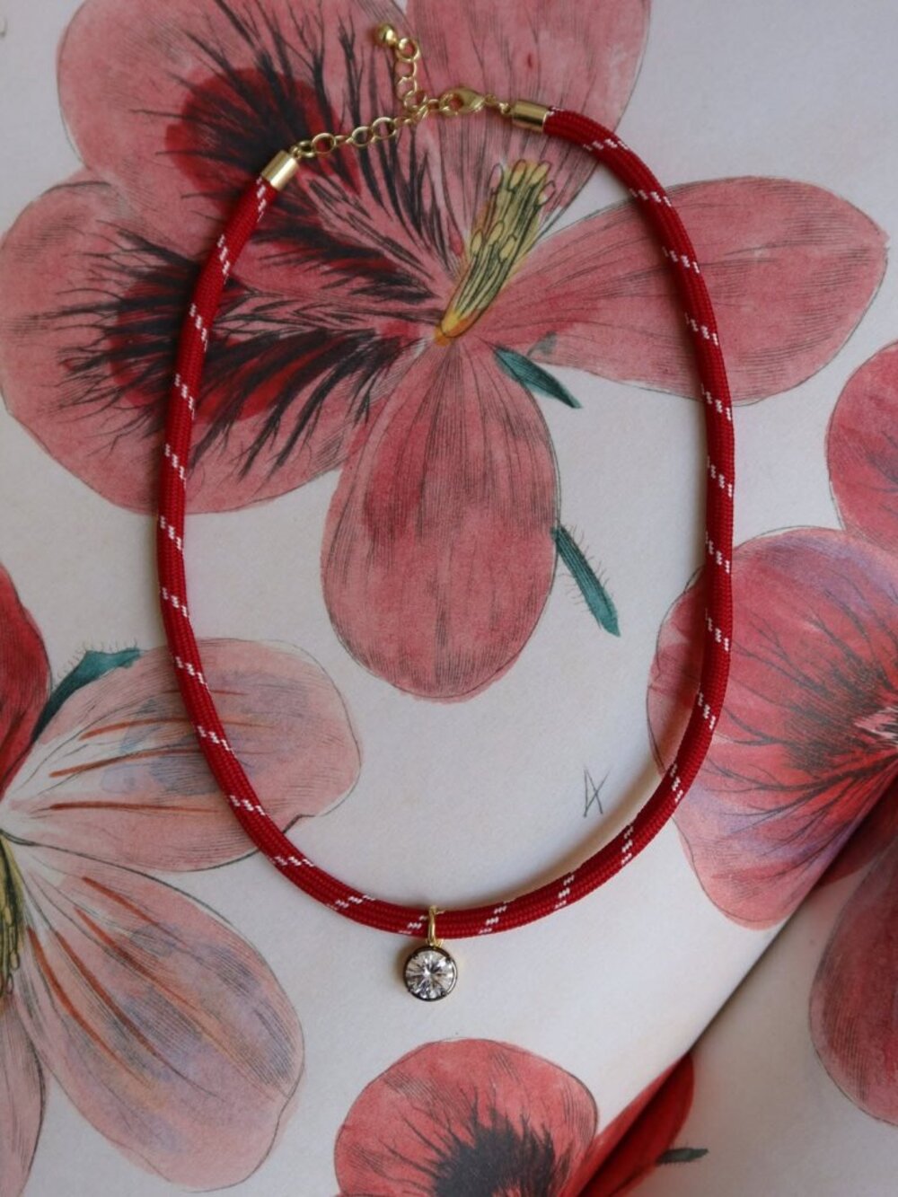 Cupcakes & Cashmere cher georgian cz pendant red paracord necklace (NWT) - Picture 2 of 6